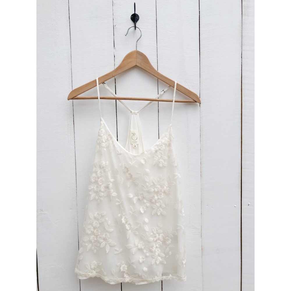 Anthropologie By Eloise Floral Lace Racerback Tank